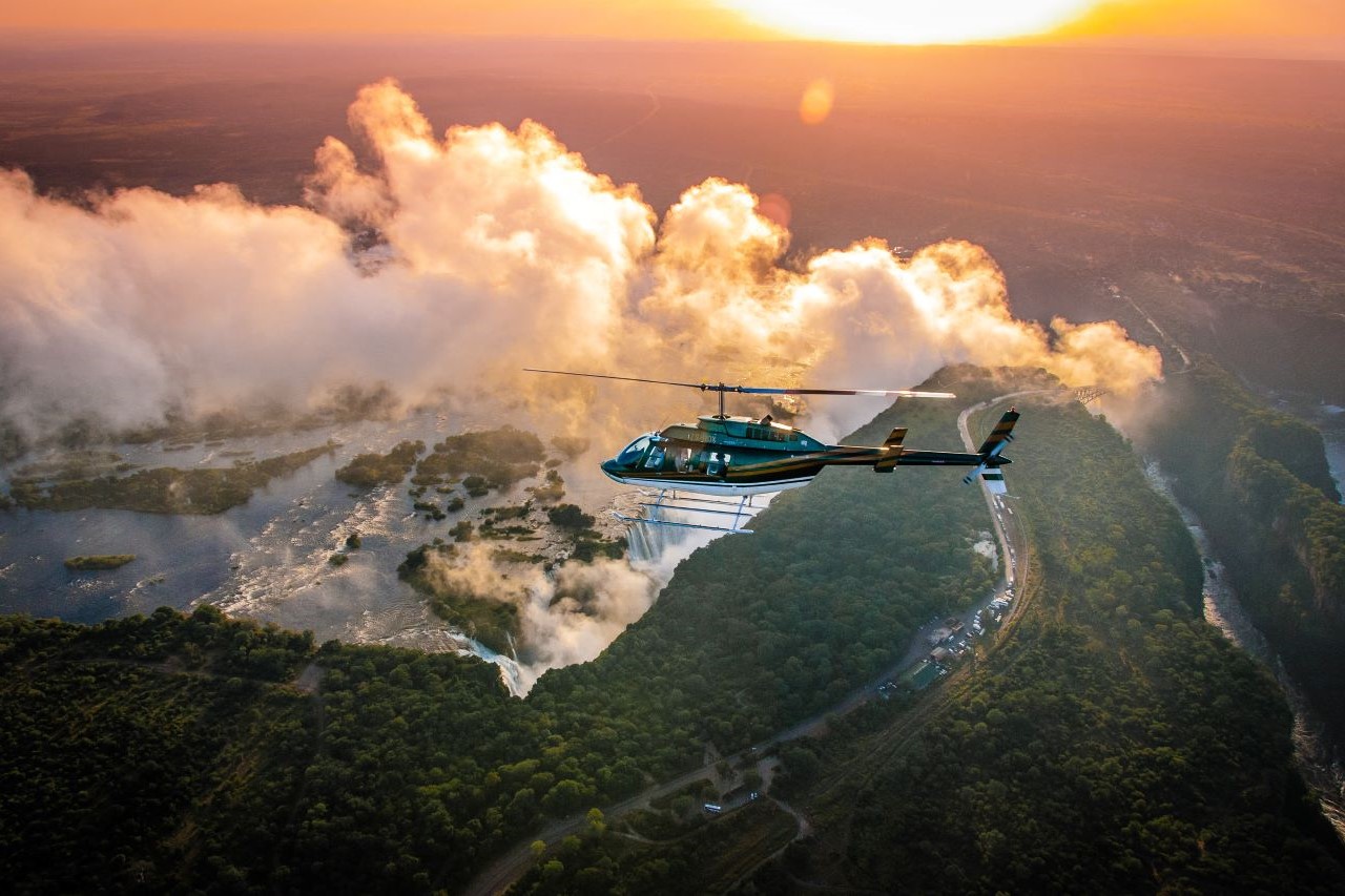 Helicopter Flight over the Falls